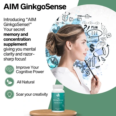 Vegan Memory support supplement | AIM GinkgoSense (60 capsules)