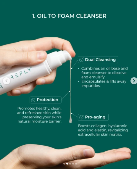 Oil to Foam Dual Face Cleanser for sensitive skin - REPLY  (67ml)